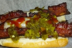 Hot Dog with Bacon, Cheese & Relish